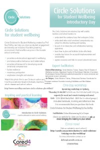 Circle Solutions Train the Trainer Upcoming Courses: (click on links for booking) Offered once each term by Debra Mainwaring (Cared4 and Wellbeing Australia) and Jo Dwyer (KidsMatter & Mind Matters).